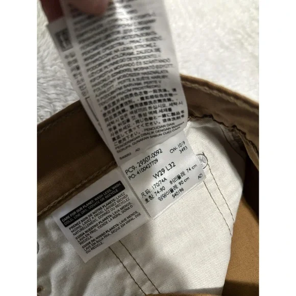 New Levi's 502 Taper Tan Khaki Pants Size 29x32 Stretch NWT - Picture 11 of 11